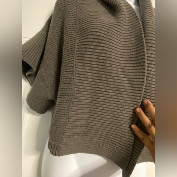 T27a- OLD NAVY Gray Ribbed Knit Open Front Cardigan - Picture 4 of 8